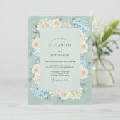 Zeeschuim Blauwgroene Hortensia Grijze Eucalyptus Kaart (Staand voorkant)