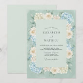 Zeeschuim Blauwgroene Hortensia Grijze Eucalyptus Kaart (Voorkant / Achterkant)