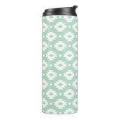 Zeeschuim en Grijs Azteeks Monogram Thermosbeker (Gedraaid links)