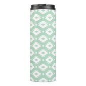 Zeeschuim en Grijs Azteeks Monogram Thermosbeker (Achterkant)