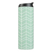 Zeeschuim en grijs visgraat Monogram Thermosbeker (Gedraaid links)