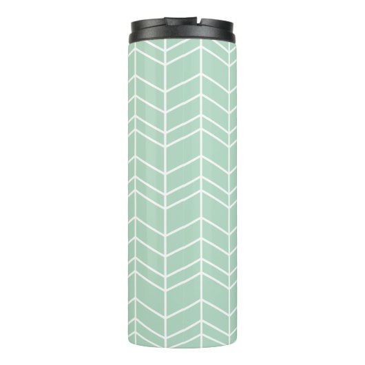 Zeeschuim en grijs visgraat Monogram Thermosbeker (Achterkant)