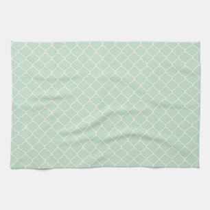 Zeeschuim Groen Marokkaans Quatrefoil Patroon Theedoek