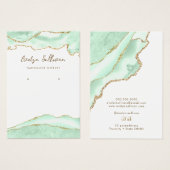 Zeeschuim groene agaat sieraden display kaart (Voorkant /achterkant)