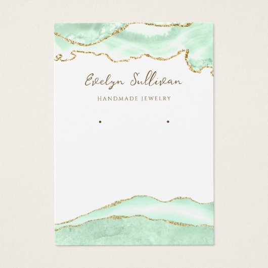 Zeeschuim groene agaat sieraden display kaart (Voorkant)