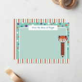 Zeeschuim Groene Rode Panda Van Uw Naam Notitiekaartje (Voorkant / Achterkant in situ)