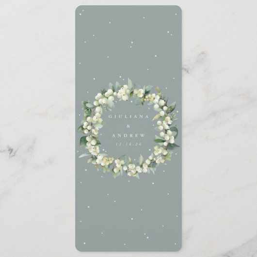 Zeeschuim Groene Snowberry+Eucalyptus Boeket Bruil Programma (Achterkant)