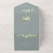 Zeeschuim Groene Snowberry + Eucalyptus Winter Bru All In One Uitnodiging (Buitenkant)