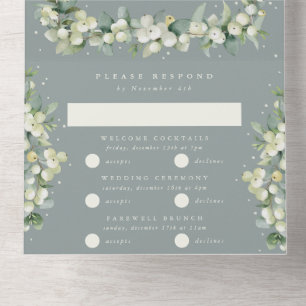 Zeeschuim Groene Snowberry + Eucalyptus Winter Bru All In One Uitnodiging