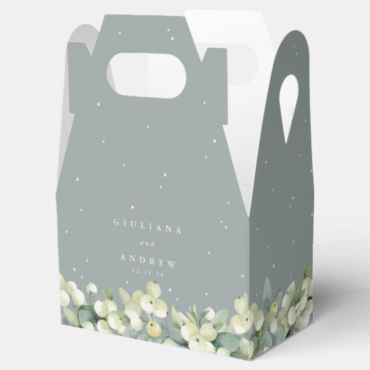 Zeeschuim Groene Snowberry + Eucalyptus Winter Bru Bedankdoosjes (Geopend)