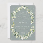 Zeeschuim Groene Snowberry + Eucalyptus Winter Bru Kaart (Voorkant)