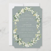 Zeeschuim Groene Snowberry + Eucalyptus Winter Bru Kaart (Voorkant)