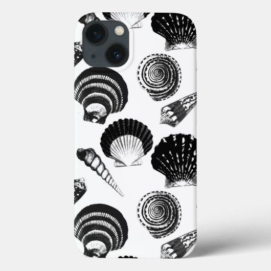 Zeeshellen - zwart-wit op witte achtergrond Case-Mate iPhone case (Achterkant)