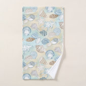 Zeeshells Aqua Blue Brown Beach Coastal Bad Handdoek (Handdoek)