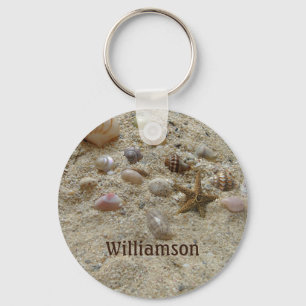 Zeeshells Beach Sand Personalized Coastal Sleutelhanger