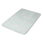 Zeeshells Beach Seaside Blue White Damask Patroon Badmat (Gekanteld)