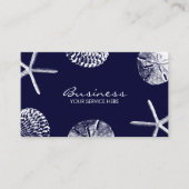 Zeeshells Elegant Navy Blue Visitekaartje (Voorkant)