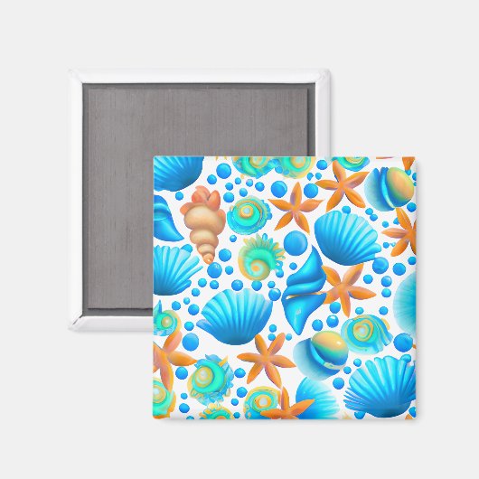 Zeeshells en zeeduivel magneet (Voorkant / Achterkant)