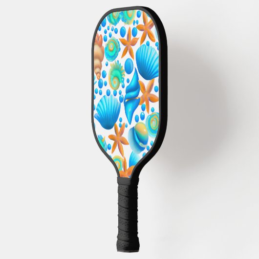 Zeeshells en zeeduivel pickleball paddle (Links)
