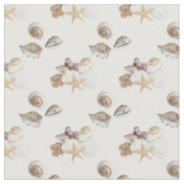 Zeeshells galerij op witte weefsels stof