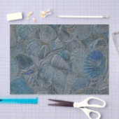 Zeeshells in de oceaanbek Blauwe Metallic Ontkoppe Tissuepapier (Craft)