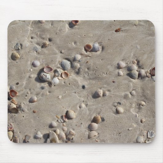 Zeeshells in de Wet Sand Muismat (Voorkant)