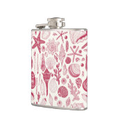 Zeeshells in Viva Magenta - Kleur van het jaar 202 Heupfles (Links)