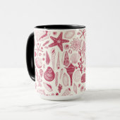 Zeeshells in Viva Magenta - Kleur van het jaar 202 Mok (Voorkant links)