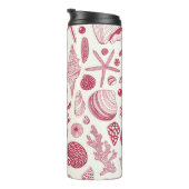 Zeeshells in Viva Magenta - Kleur van het jaar 202 Thermosbeker (Geroteerd rechts)