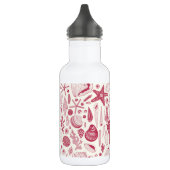 Zeeshells in Viva Magenta - Kleur van het jaar 202 Waterfles (Links)