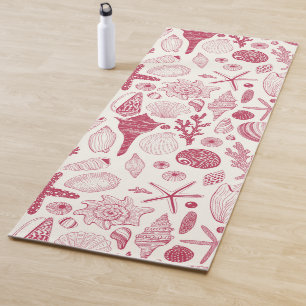 Zeeshells in Viva Magenta - Kleur van het jaar 202 Yogamat
