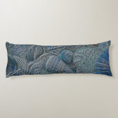 Zeeshells oceaanbek Blauw Nautisch Metaal Lichaamskussen (Achterkant)