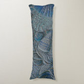 Zeeshells oceaanbek Blauw Nautisch Metaal Lichaamskussen (Voorkant Verticaal)