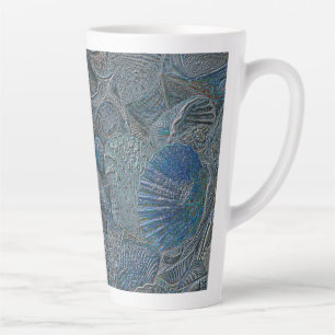 Zeeshells Ocean Beach Blue Nautical Metallic Latte Mok