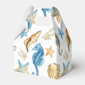Zeeshells Pattern Beach Wedding Favor Boxes Bedankdoosjes (Achterkant)