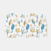 Zeeshells Pattern Beach Wedding Favor Boxes Bedankdoosjes (Uitgevouwen)