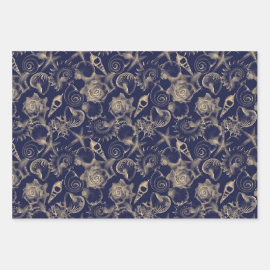 Zeeshells Seahorse Starfish Elegant under the Zee Inpakpapier Vel (Voorkant)