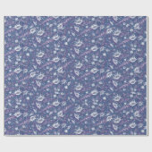 Zeeshells Zee Shell Nautical Pattern Violet Blauwg Cadeaupapier (Vlak)