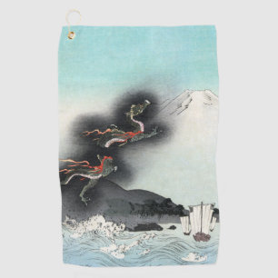 Zeeslag bij de Dragon's Fury voor berg Fuji, Japan Golfhanddoek