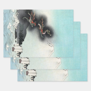 Zeeslag bij Dragon's Fury om Mount Fuji, Japan Inpakpapier Vel