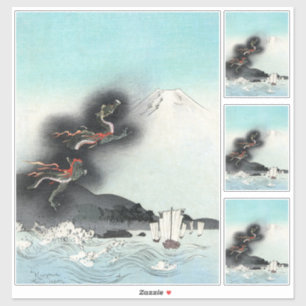 Zeeslag bij Drakenwoede voor Mount Fuji, Japan Sticker