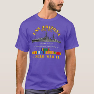 Zeeslag USS Arizona WWII w SVC Ribbons T-shirt