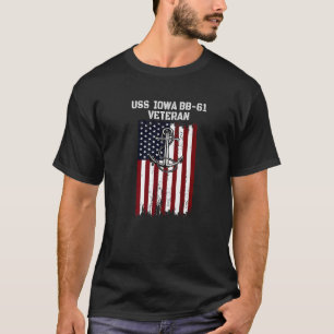 Zeeslag USS Iowa BB 61 Veteraan oorlogsschip Fathe T-shirt
