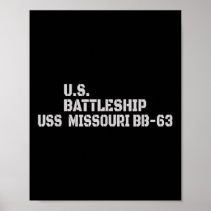 Zeeslag USS Missouri BB-63 oorlogsschip veteraan F Poster