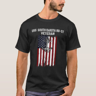 Zeeslag USS South Dakota BB 57 Veteran Warship T-shirt