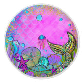 Zeeslagers en zeeplanken Roze Sparkly Sparkles Keramische Knop (Voorkant)