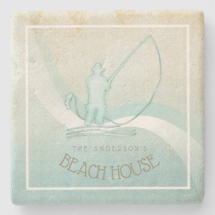 Zeeslagvisserij Aqua Blue ID623 Stenen Onderzetter