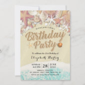 Zeesleepschelpen van de Birthday Party Kaart (Voorkant)