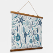 Zeesleppels, wit hangend wandkleed (Gebogen)