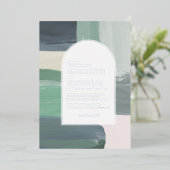 Zeesoortglas | Boho Wedding Folie Uitnodiging (Staand Voorkant)